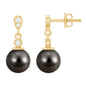15 Carat Tahitian Pearl Drop Earrings with Diamond