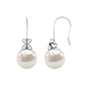 Natural Freshwater Pearl Drop Earrings with Flower Diamond