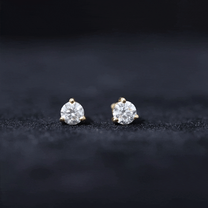 0.63 Carat Round Moissanite Stud Earrings