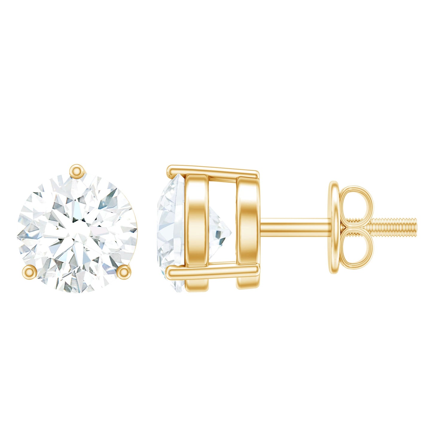 0.63 Carat Round Moissanite Stud Earrings