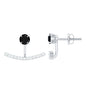 0.9 Carat Black Spinel Jacket Earrings with Diamond Stones