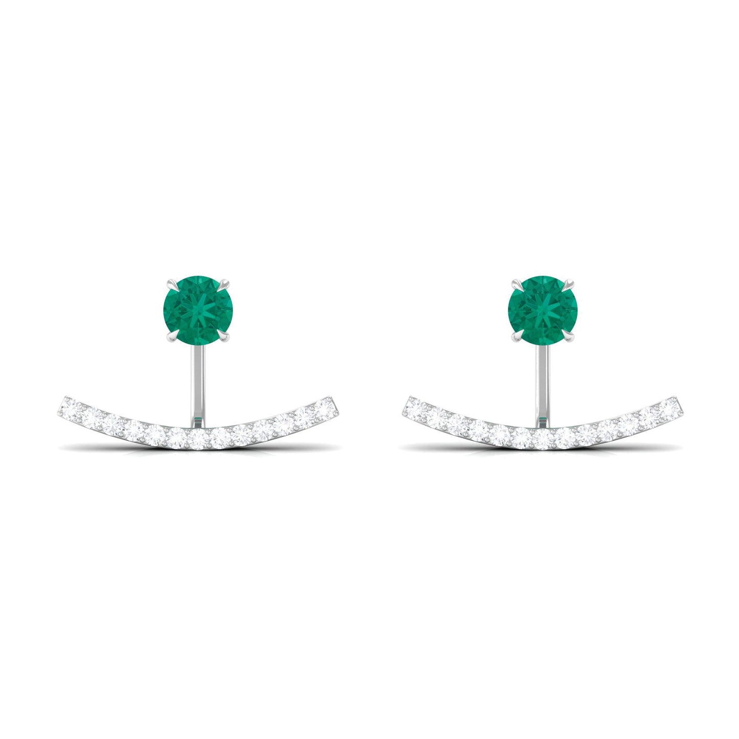 0.9 Carat Classic Emerald and Diamond Jacket Earrings
