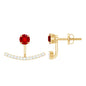 0.6 Carat Lab Grown Ruby and Diamond Classic Jacket Earrings