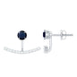 0.8 Carat Blue Sapphire Classic Jacket Earrings with Diamond