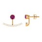 Classic Pink Tourmaline Jacket Earrings with Diamond