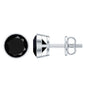 1.6 Carat Created Black Diamond Solitaire Stud Earring in Bezel Setting