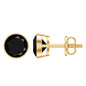 1.6 Carat Created Black Diamond Solitaire Stud Earring in Bezel Setting