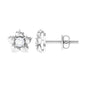 Diamond Flower Petal Stud Earrings in Prong Setting