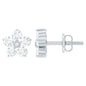 Natural Diamond Flower Stud Earrings