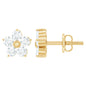 Natural Diamond Flower Stud Earrings