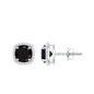 Vintage Black Onyx Stud Earrings with Diamond Halo