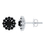 Lab Grown Black Diamond Statement Flower Earrings
