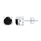 5MM Round Lab Created Black Diamond Cat Stud Earrings
