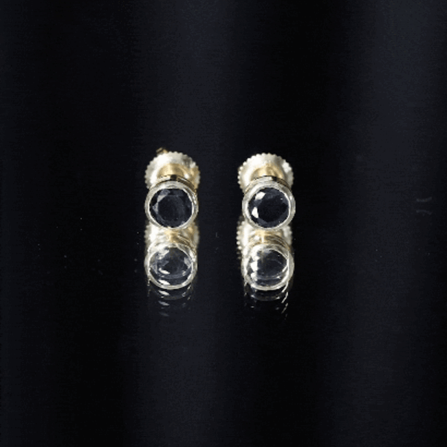1.6 Carat Bezel Set Lab Created Black Diamond Solitaire Stud Earrings