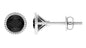 Round Created Black Diamond Solitaire Stud Earrings in Bezel Setting