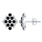 Art Deco Inspired Black Onyx Cluster Stud Earrings for Women