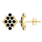 Art Deco Inspired Black Onyx Cluster Stud Earrings for Women