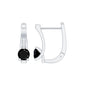 Natural Black Onyx J Hoop Earrings with Latch Back