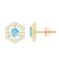 Natural Aquamarine Everyday Earrings with Diamond