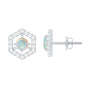 0.5 Carat Ethiopian Opal and Diamond Geometric Stud Earrings
