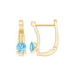 Natural Aquamarine J Hoop Earrings with Certificate