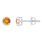 Solitaire 1 Carat Citrine Stud Earrings in Bezel Setting