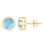 Natural 1.6 Carat Aquamarine Stud Earrings in Bezel Setting