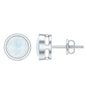 Real Moonstone Solitaire Stud Earrings in Bezel Setting