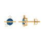 1.2 Carat London Blue Topaz and Diamond Contemporary Stud Earrings