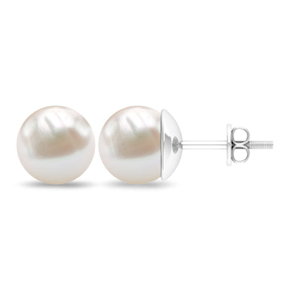 14.9 Carat Solitaire Pearl Stud Earrings with Screw Backs