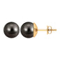 15 Carat Elegant Tahitian Pearl Solitaire Stud Earrings in Bead Set