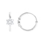 Real Diamond Flower Hoop Earrings for Women