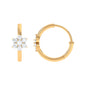 Real Diamond Flower Hoop Earrings for Women