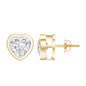 3 Carat Moissanite Heart Stud Earrings in Bezel Setting