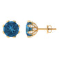 4 CT London Blue Topaz and Diamond Bridal Stud Earrings