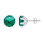 4.3 Carat Certified Lab Created Emerald Floral Stud Earrings