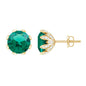 4.3 Carat Certified Lab Created Emerald Floral Stud Earrings