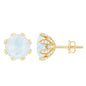 Natural 1.7 Carat Moonstone Stud Earrings with Diamond
