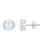 1.2 Carat Oval Moonstone Solitaire Stud Earrings with Diamond