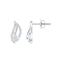 Natural Moonstone Leaf Stud Earrings with Diamond