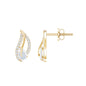 Natural Moonstone Leaf Stud Earrings with Diamond