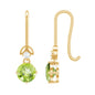 1 Carat Round Peridot and Moissanite Drop Earrings with Fish Hook