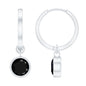 Bezel Set Black Onyx Hinged Hoop Drop Earrings