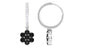 Certified Real Black Onyx Flower Drop Hoop Earrings with Diamonds