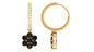 Certified Real Black Onyx Flower Drop Hoop Earrings with Diamonds