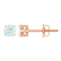 0.5 Carat Ethiopian Opal Solitaire Stud Earrings in 4 Prong Setting