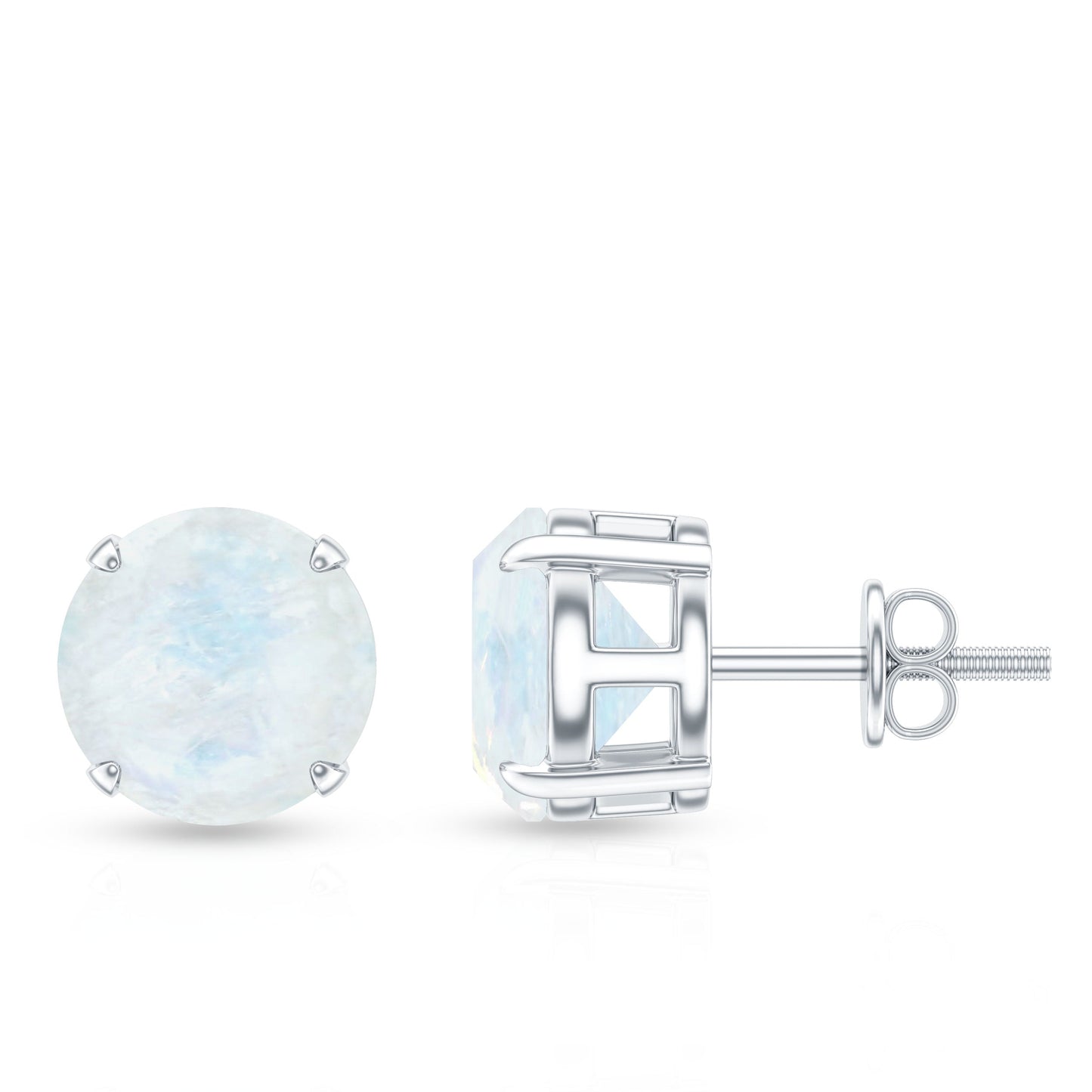 Claw Set Solitaire Moonstone Stud Earrings