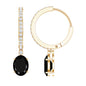 Natural 2.2 Carat Oval Black Onyx Hoop Drop Earrings with Diamond