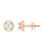 Simple Ethiopian Opal Solitaire Flower Stud Earrings