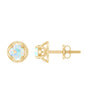Simple Ethiopian Opal Solitaire Flower Stud Earrings